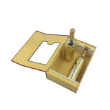Chinese red and gold paper window box magnet for red wine shipment packing suitcase packaging box