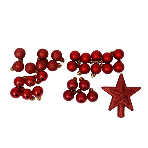 Red 30pcs/3cm Color Mixed group pack ornaments with Box Christmas Decorations 2021