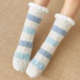Autumn and Winter Coral Velvet Floor Socks Towel  Female Adult Sleep Socks Plus Velvet Thick Slippers Socks