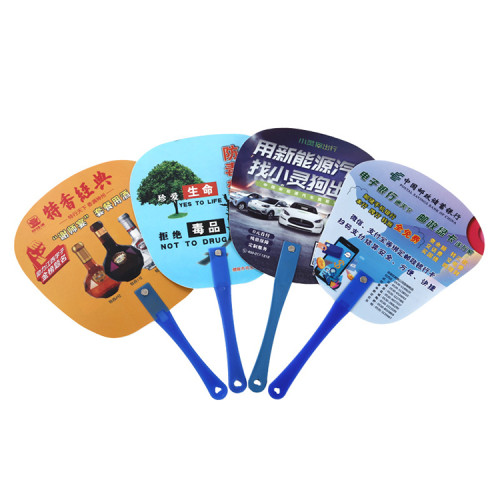 Factory price summer colorful hand fan customized printing portable round plastic fan for promotional gifts
