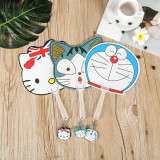 Custom printed cute children's hand fan reusable plastic fan durable hand fans with plastic ribs