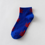 Hemp Leaf Skateboard Women Socks Couple Trendy Men Cotton Boat Socks