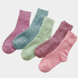 Autumn and winter double needle pure cotton thickened stockings for women thick woollen socks for women wholesale sock