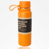 650ml portable reusable vacuum double wall stainless steel flask handgrip thermos flask with lid