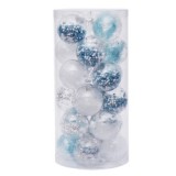 Clear plastic shatterproof Baubles hanging Transparent Christmas Ball decoration