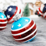 12pcs pack 8cm clear ball with painted hanging tree decoration