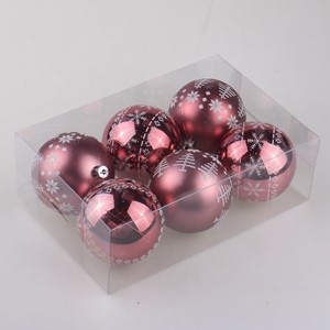 handmade 7cm matt light wine red  plastic christmas ball with painted