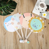 Various styles anime cute plastic pan white hand fan plastic customized promotion plastic hand fan