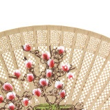 2021 HotSale wedding decorations hand fan logo printing Wooden hand folding rainbow hand made fan