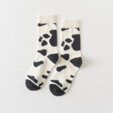 Japanese Couple Black And White Pattern Men And Women Socks Cat Pattern Ins Tube Socks