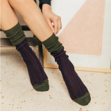 Wholesale Antique Style Women Japanese Jacquard Patchwork Mirco Compression Sport Knee Socks