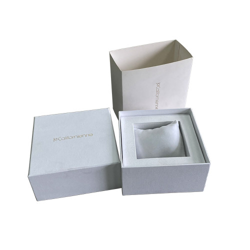 Rectangle design paper 2 piece textured fashion watch packing box with sleeve and pillow