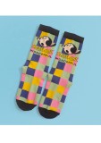 Cartoon Illustration Socks Plaid Color Cute Autumn And Winter Thickening Men's Socks Women's Socks