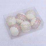 8cm Rose Gold Glitter Ball with Painted For Christmas Decoration