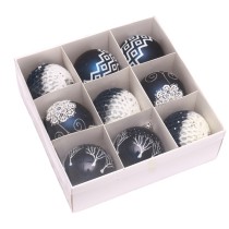 9PCS/8CM Hand painted Christmas Balls In Set Decorations for Xmas Party Wedding/Holiday Decorative