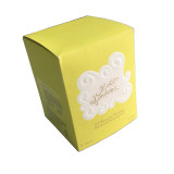 Special textued surface design emboss 3d brand paper foldable scented candles packing glass box