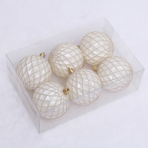 6pcs/8cm Christmas Balls Shatterproof Hanging Xmas Tree Ornaments Decoration