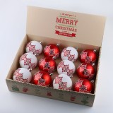 8cm Luxury red color hand painted plastic Christmas ball