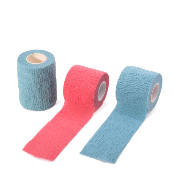 100% Cotton colorful elastic cohesive bandage for animals or pet not stick skin fur and hair