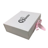 Luxury Premium Pink Gift Box with Changeable Ribbon Closure Matt Laminated Hamper Box- Pale Pink Magnetic Box