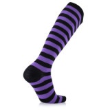 Wholesale   Knee High Striped  Men's Running Soccer  Outdoor Sports Compression Socks