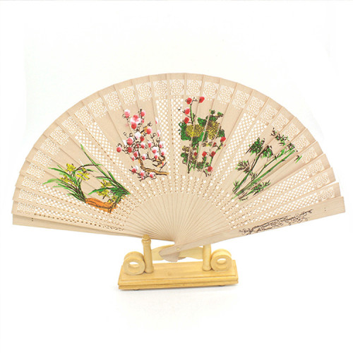 Eco friendly promotional gifts customizable fan Advertising brand hand fan custom paper Fabric fan for wedding
