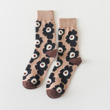 Korean Lady Spring Loose Socks Poppy Flowers lovely Japanese Tube Socks
