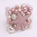 Christmas Ball Set Champagne and Rose Gold Silver Christmas Tree Ornament Christmas Decoration Plastic Mixed Size SY Xmas Round