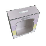 FUll colorful printing design silver edge metallic logo pink color card window cookiefood box