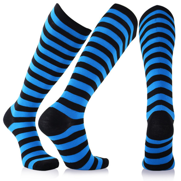 Wholesale   Knee High Striped  Men's Running Soccer  Outdoor Sports Compression Socks