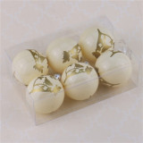 Hot Sale New Design 8cm Rice White Color Painted PS material Plastic Christmas outdoor decoration Pack