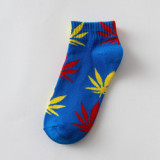 Hemp Leaf Skateboard Women Socks Couple Trendy Men Cotton Boat Socks