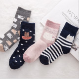 2021 Hot sale cute female cotton socks, Korean style custom cartoon middle stockings
