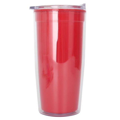 Custom design 600ml portable straight water cups double wall plastic water travel tumblers with lid and straw