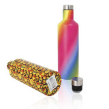 Colorful Laser Mugs Portable Electroplated Wide Mouse Double Wall 18/8 Stainless Steel Vacuum Flask Skinny Bottle