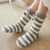Autumn and Winter Home Floor Socks Female Adult Wool Socks Plus Velvet Thick Warm Sleep Socks