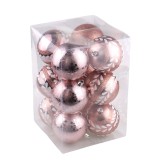 8cm bronze PET christmas ball with painted and gold five star shape ornament