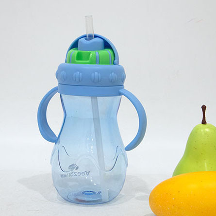 470ml Cute Baby Bottle Kids Children Learn Milk Fruit Juice Feeding Drinking Water Straw Handle Bottle for Child
