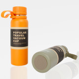 650ml portable reusable vacuum double wall stainless steel flask handgrip thermos flask with lid