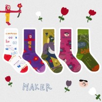 Autumn Women Socks Japanese Cartoon Illustration Socks Cartoon Tube Socks Factory Direct Wholesale
