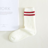 Autumn and winter new product Japanese two-bar pile socks female college style double needle socks  wholesale factory direct