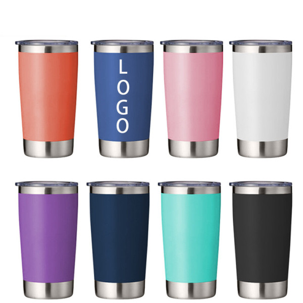 20oz Hot Cold Drink Reusable Metal Travel Coffee Mug Vacuum Insulated Stainless Steel Skinny Tumbler With lid and Straw