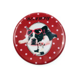 Promotional Pattern Printed Cute Round Pocket Small Plastic Mirror