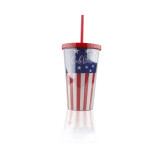 Low Price 16oz Double Wall ECO- Friendly Beverage Tumblers Reusable Plastic Coffee Tea Cups With Straw/Lid In Bulk