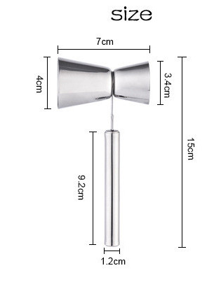 15/30ml Cocktail Tool Bar Accesnories Stainless Steel Handle Measuring Cup Bar Double Head Gauge Cup With Handle
