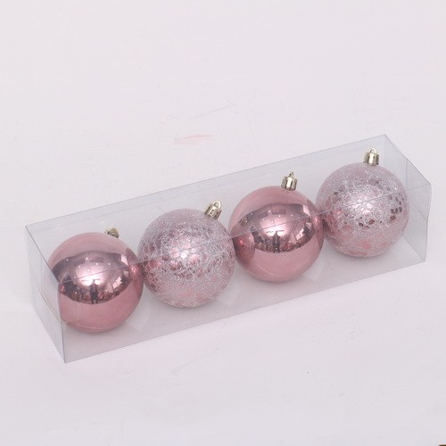 8cm red pearl light rose flower shape ball;wrinkle raindrop rose flower shape ball each 2pcs for holiday decoration