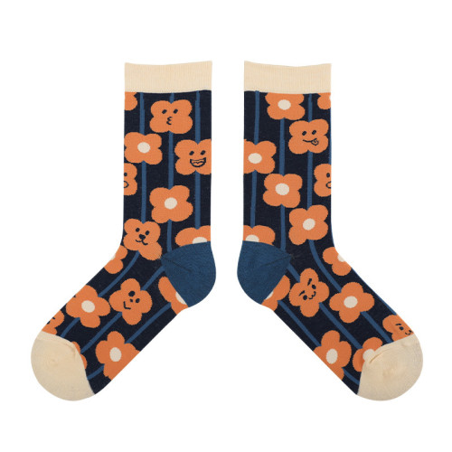 Autumn And Winter New Japanese Women Cartoon Illustration Cotton Socks Couple Ins Personality Trendy Tube Socks
