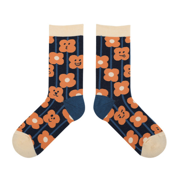 Autumn And Winter New Japanese Women Cartoon Illustration Cotton Socks Couple Ins Personality Trendy Tube Socks