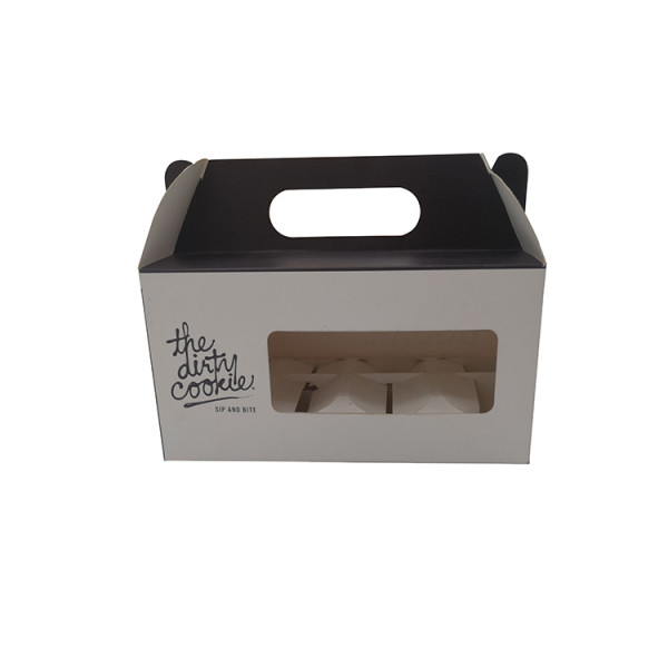 Personalized Wholesales Kraft paper Fast Food Milk Drink and Cake Packaging Takeaway Takeout Boxes with PVC window