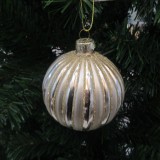 2021  hot sale  Gold  Glitter Glass Christmas Ornament balls christmas hanging tree decoration